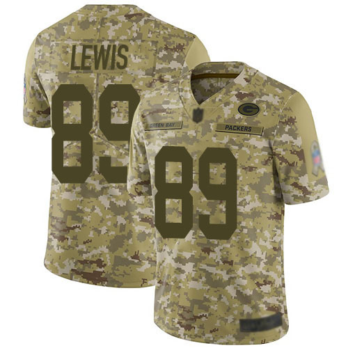 Green Bay Packers Limited Camo Men #89 Lewis Marcedes Jersey Nike NFL 2018 Salute to Service->nfl t-shirts->Sports Accessory